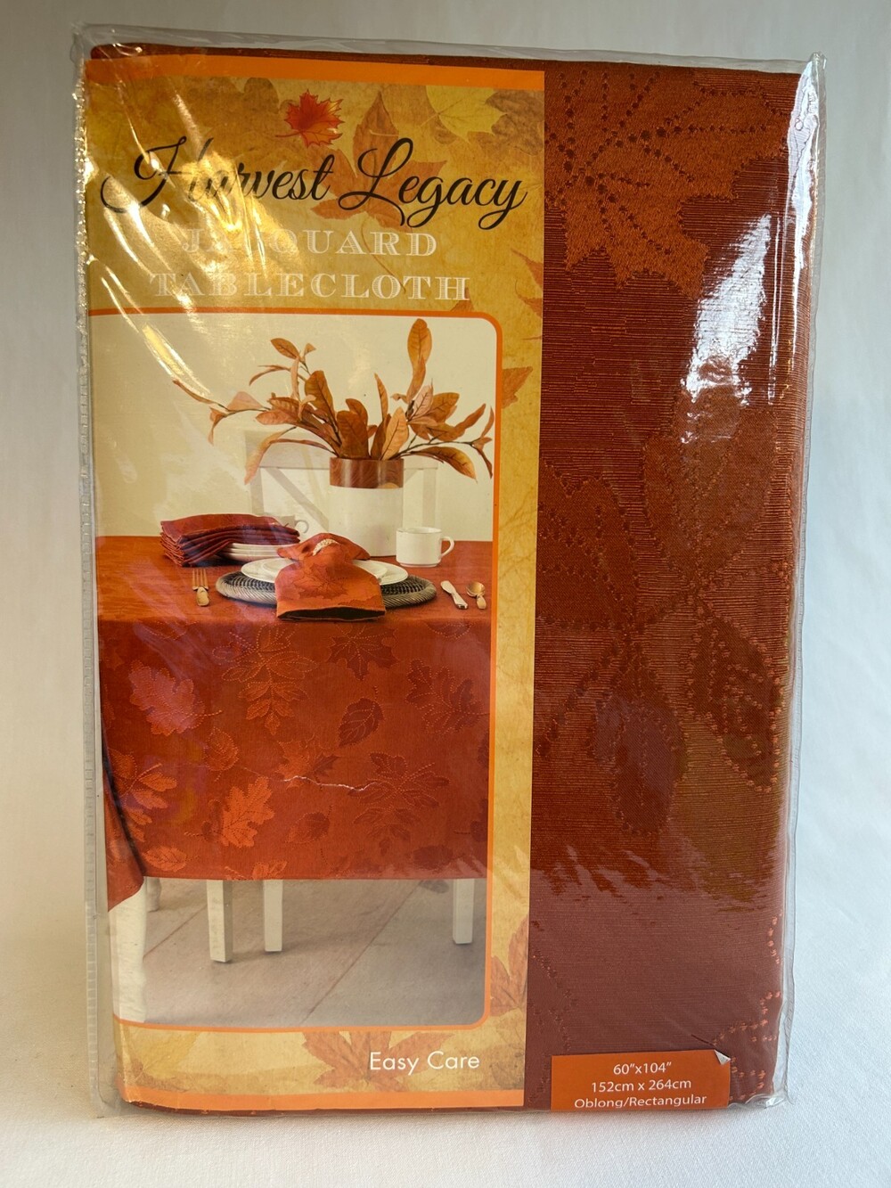 Benson Mills Harvest Legacy Jacquard Tablecloth 60 X 104 Oblong Rust Orange